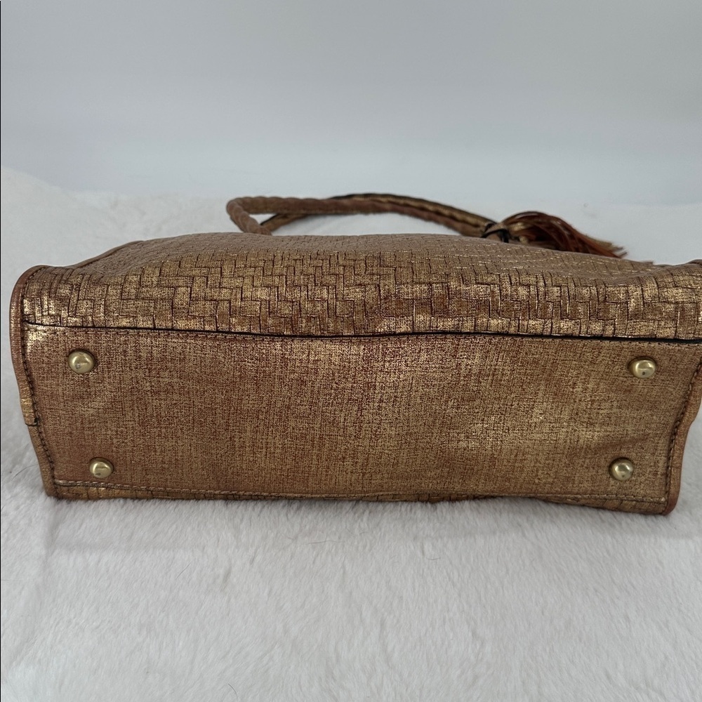 Patricia Nash Paris Gold Woven Tote Bag with Tassel - Picture 7 of 14